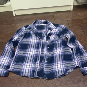 Abercrombie Kids Plaid Button-Down Shirt - Navy and Pink